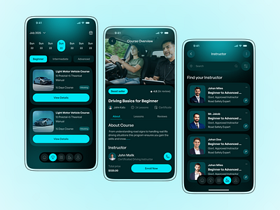 Driving School Mobile App car mobile app course course overview crouch driving driving car driving car mobile app driving course driving school driving school mobile app instructor mobile app online course ui uiux
