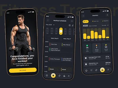 AI Fitness Tracker Mobile App Design UI/UX ai best app design exercise fitness fitness app fitness tracker gym healthcare healthcare app mobile app mobile app design modern app ui social media sport tracking wellnesss workout workout plan workout tracker workout tracking