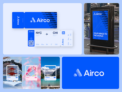 Airco - Logo & Branding a logo ai logo air logo airline logo brand identity branding creative logo letter logo logo logo design logo designer logo mark print saas logo travel agency logo typography