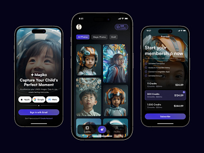 AI Photo and Video Generator App Design ai ai enhancer ai generator ai photo ai video app design homepage login pricing product design ui design