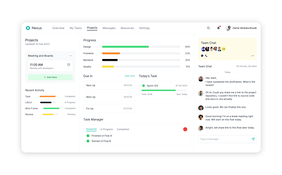 Nexus - projects overview page design deadlines