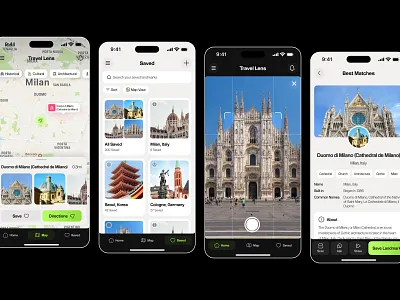 Landmark and Location Finder App Design app design building landmark location maps product design town ui design