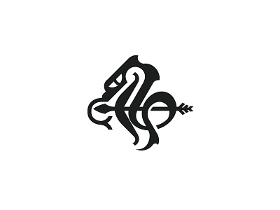 Cobra and bow ready-made logo for sale by Anhdodes - Logoadoni anhdodes animal branding cobra design graphic design illustration logo logo design logo designer logodesign minimalist logo python snake