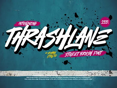 Thrashlane - Street Brush Font branding font logo magazine font