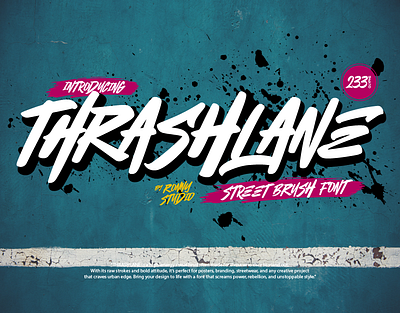 Thrashlane - Street Brush Font branding font logo magazine font