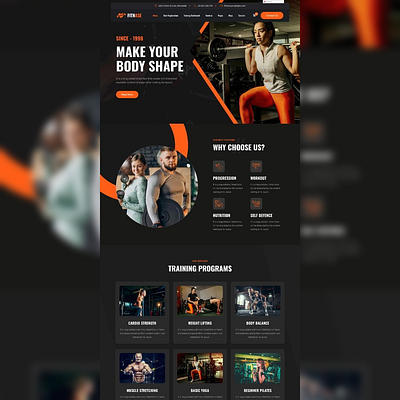 Modern fitness brand branding design figma framer framer developer graphic design illustration marketing website ui