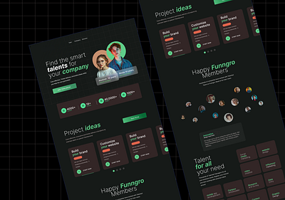 Website UX UI Design landing page 2025design darkmode design freelancer freelancer website hero section landingpage latest new web design website wed design 2025