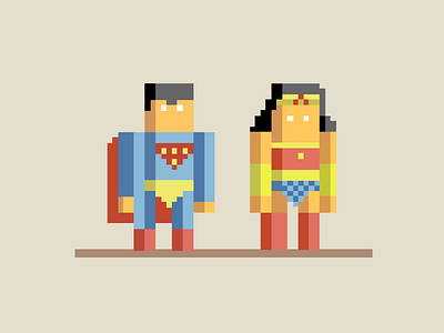 superman - wonder women pixel art pixel boy pixel designs pixel girl pixel guy pixel illustration pixel man pixel people pixel person super hero pixel art superman illustration superman pixel art wonder women illustration