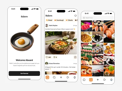Modern Complete Food Recipe App Design app design drink feed food product design recipe social media step ui design