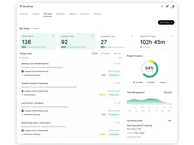 NexaFlow - Task Management organised dashboard deadlines