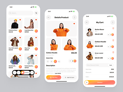 Ecommerce - Mobile App app app design cartui cleanui design designinspiration ecommerceapp figmadesign iosapp minimalui mobile mobile app mobile app design mobileui onlinestore productpage shoppingapp ui uxuidesign