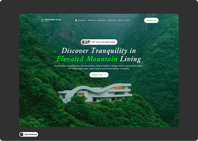Nature's place hero section ui figma green hero section mountain nature ui design ux design website