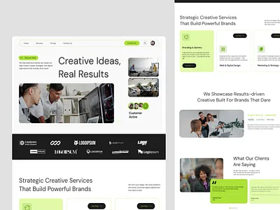 Agency Portfolio Showcase Clean Modern Landing Page Design agency agency design agency landing page brand landingpage branding website clean design landing page marketing agency marketing agency website marketing landing page marketing website ui uiux uiux design ux web web design website website design