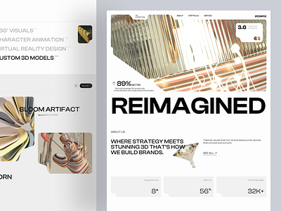 Ironpix - 3D Design Agency Landing Page 3d 3d design agency clean creative design homepage landing page layout design portfolio website render site ui uidesign uiux ux web web agency webpage website design