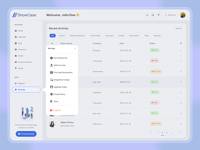 SaaS - Law Firm Dashboard! dashboard law firm web lawfirm practice management product design saas saas product design ui ux design user interface ux design web app web ui design webapp website design wob