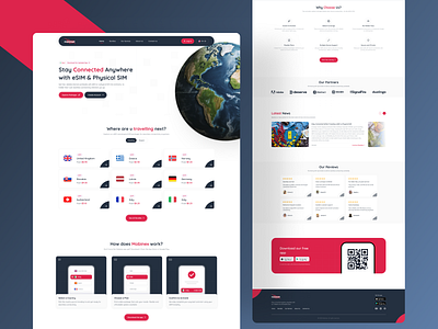 mobineX - Landing Page Redesign design esim ui uiux ux