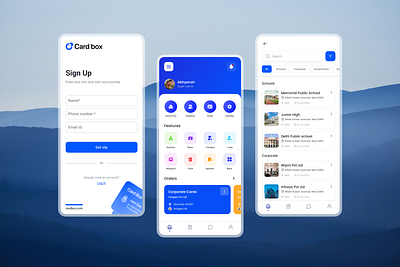 Cardbox Mobile Application admin panel app design concept design minimal mobile app design mockup modern ui ui design