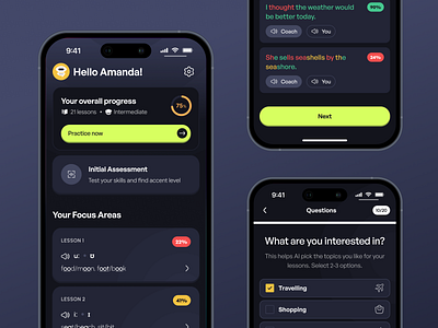 Accent Coach Mobile App Design