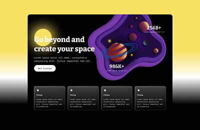 Futuristic Landing Page UI dribbble