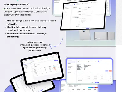 Rail Cargo System (RCS) — Smart Freight Management for Rail Logi branding graphic design mobile ui web