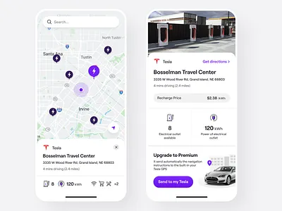 EV Charging Station App android app car charging clean electric ev fleet management green energy home ios iot maps mobile app mobile design station tesla ui design ui ux vehicle