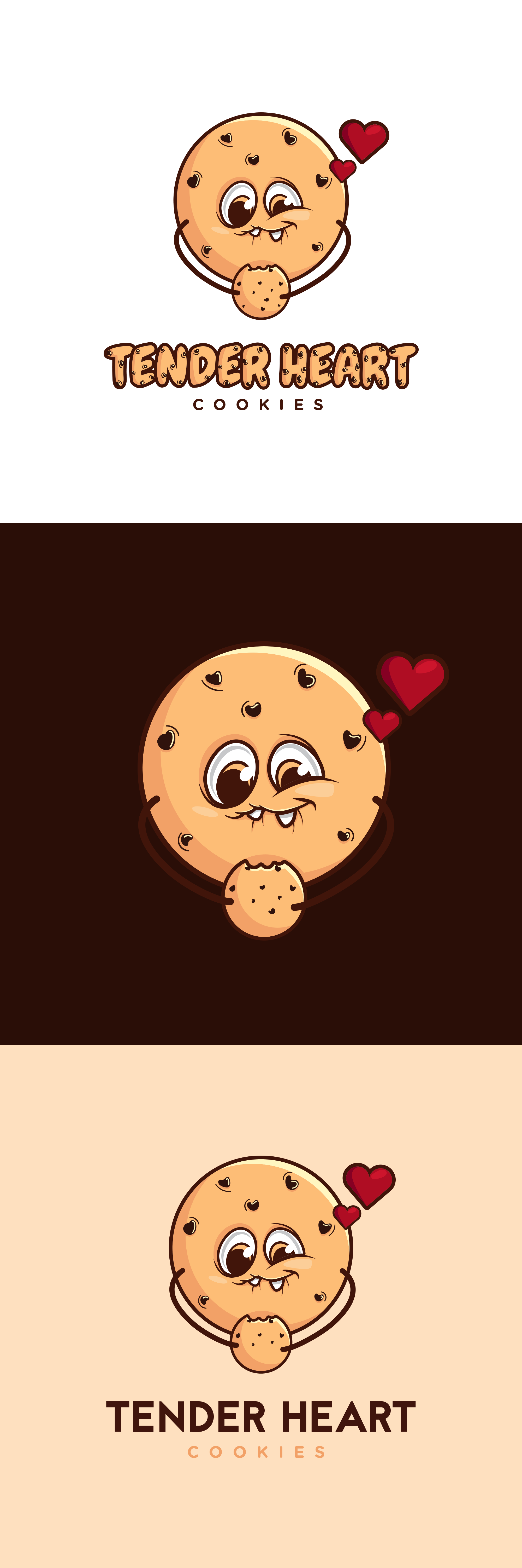 Tender Heart Cookies – Cute Branding Logo branding cartoon logo cute logo design design food branding illustration logo mascot design vector logo