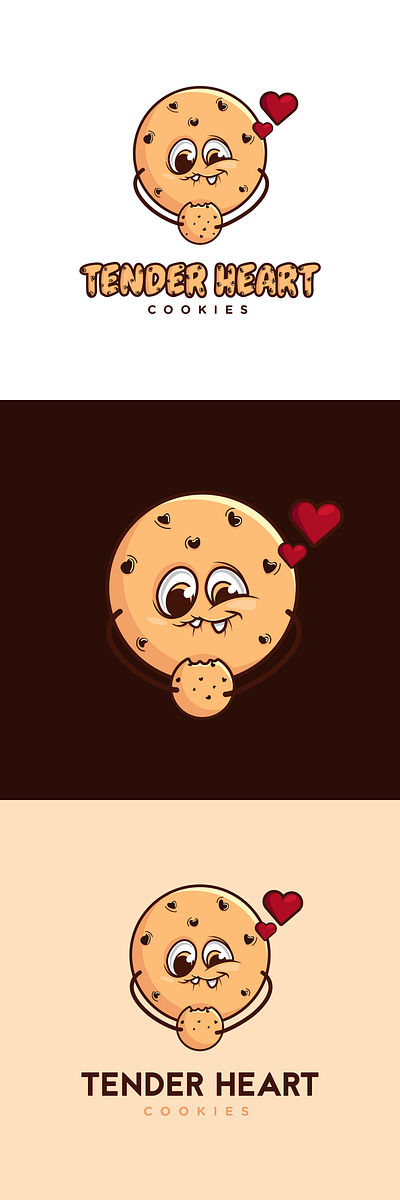 Tender Heart Cookies – Cute Branding Logo branding cartoon logo cute logo design design food branding illustration logo mascot design vector logo