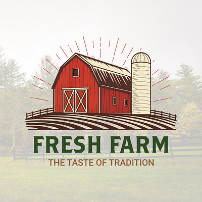 Custom Hand Drawn Vintage Farm Logo barn business logo custom logo farm farm logo fresh farm handdrawn handdrawn logo logo logofolio retro retro logo vintage farm vintage logo