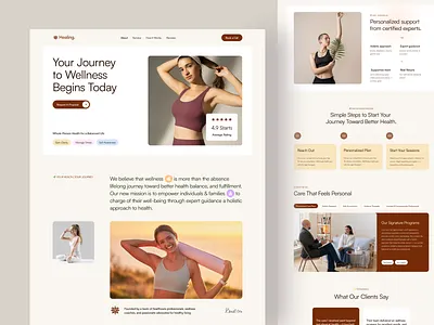 🌿 Wellness Healthcare Website Design clean healing website healthcare landing page life mental health minimal design uiux visual website well being design wellbeing wellnes webdesign wellness wellness ui
