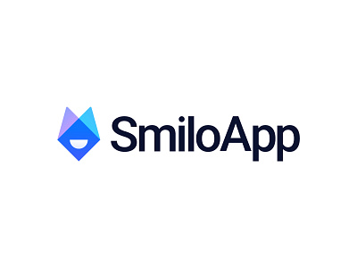 SmiloApp Logo Design blue color bold logo branding colorful logo design entertainment logo flat logo gradients logo happy logo joy logo logo minimalist logo multiply color saas logo smile logo square shape startup logo transparent color