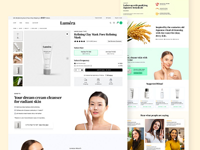 Lumera – Luxury Skincare Product Detail Page beauty beauty product cosmetic details ecommerce healthy homepage landing page product detail product details product list product page skin skincare ui ui deisgn ui design uiux web web design