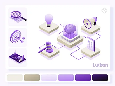 Neural-Powered Advertising Technology animation graphic design illustration isometric lottie ui ux vector