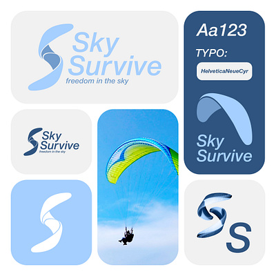 Sky Survive — Paragliding Flights Over Bulgaria advertising design graphic design illustration logo logo design logotype print design vector