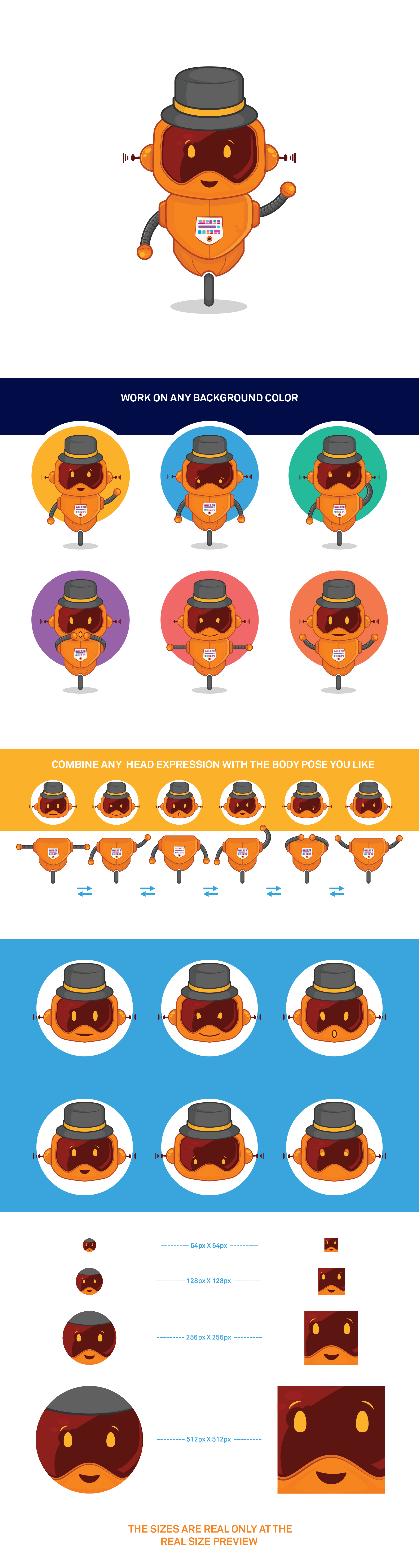 Modular Robot Character – Emoji Pack & Mascot Design app branding branding cartoon robot character clean colorful cute design emoji pack flat design illustration logo mascot mascot design modular design robot character ui vector art vector illustration xpression pack