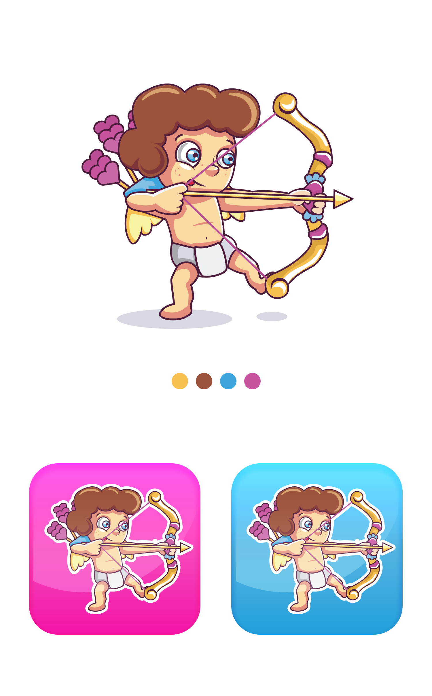 Cute Cupid Icon – Valentine's Character Illustration adobe illustrator affinity designer app branding character clean colorful cupid cute cute character design illustration logo love icon mascot mobile app ui valentine mascot vector art