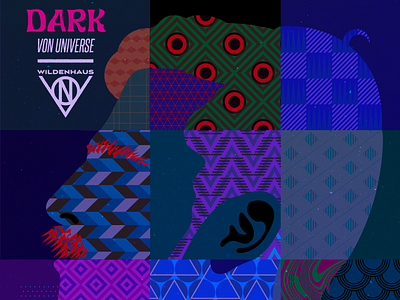 Dark Von Universe abstract acid album cover collage constructivism constructivist dark goth graphic design indie jazz panels pattern portrait psychadelic quilt rug russian