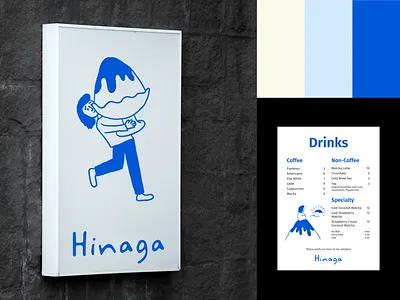 Hinaga branding cafe color design dessert dribbble graphic design illustration kakigori logo logo cafe logo illustration logotype men people walk
