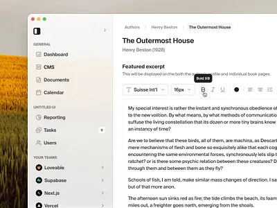 Text editor — Untitled UI product design rich text settings sidebar text editor toolbar ui design