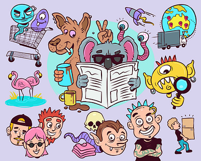 Promo Punks characters illustration mascots merch monsters punks vector