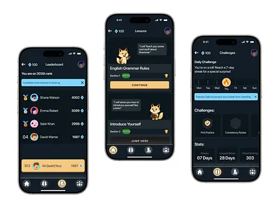 English Learning Mobile App Design 2025 app design app home page app screens app ui best app design course app educational mobile app figma design system interface iphone app learning learning app learning platform lms app lms app design lms dashboard mobile app design mobile ux saas app ui app design