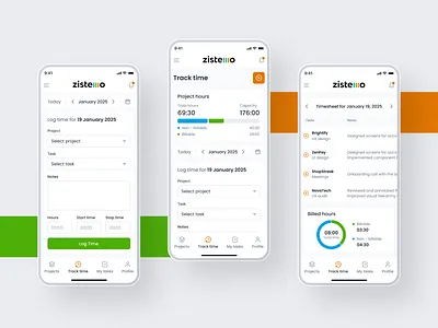 Time Tracking & Project Management Mobile App app clean drumncode management mobile app responsive time time tracking web app web development
