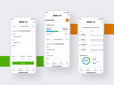 Time Tracking & Project Management Mobile App app clean drumncode management mobile app responsive time time tracking web app web development