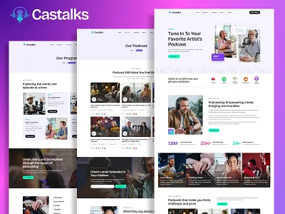 Podcast & Radio Streaming Elementor Template Kit audio video branding broadcast business castalks company digital media elementor entertainment internet radio modern podcast podcaster radio station recording streaming service template kit ui web design wordpress