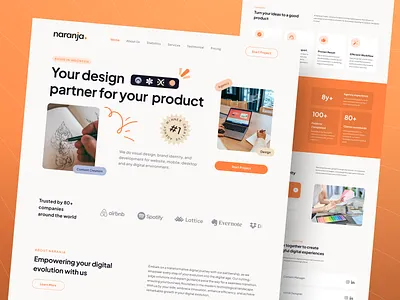Naranja - Business Landing Page agency business clean coded company design framer hero homepage landing page orange orenji startup template ui ux web design webflow website