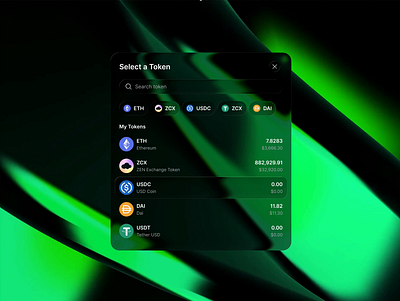 ZenSwap - Liquid Glass Experiment blockchain crypto crypto exchange cryptocurrency decentralized ethereum exchange liquid glass platform swap trade trading