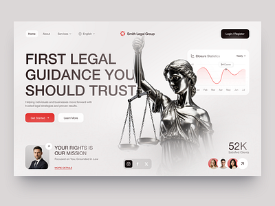 Website for Legal Services design interface product service startup ui ux web website