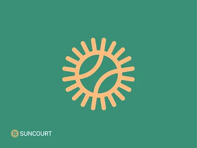 SunCourt Symbol ball branding court creative flat design logo logodesign logodesigner mark match minimal modern motion play serve sport design sun sunshine symbol tennis