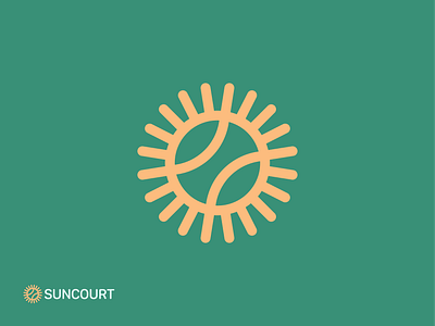 SunCourt Symbol ball branding court creative flat design logo logodesign logodesigner mark match minimal modern motion play serve sport design sun sunshine symbol tennis