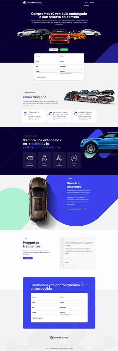 Website for Auto Company elementor wordpress