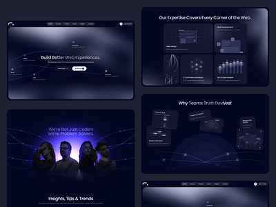 DevNest: Developer Agency Website alif app card design future graphic design hero home landing page landingpage modern site ui ui ux design ux web web design web site webdesign website